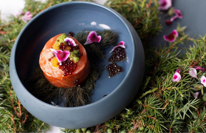 Christmas party pudding catered by CH&Co at 66 Portland Place