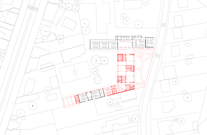 Bioclimatic School in Guclard ground floor floorplanjpg