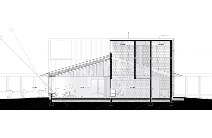 Bioclimatic School in Guclard cross sectionjpg