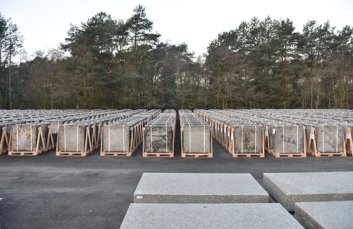 Pallettes of materials involved in Neue Nationalgalerie refurbishmentjpg