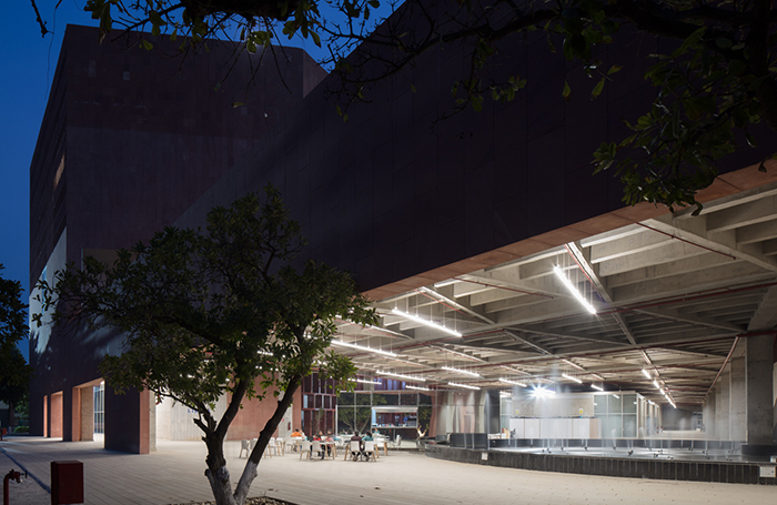 Thapar University Learning Laboratory lit up in the darkjpg