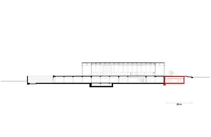 Neue Nationalgalerie refurbishment cross sectionjpg