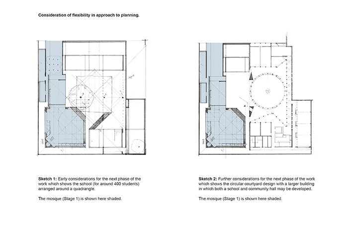 Punchbowl Mosque sketches showing flexible approach planningjpg