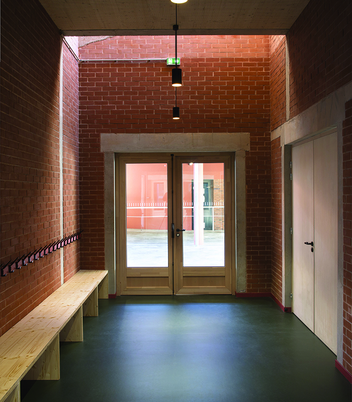 Bioclimatic School hallway and doorjpg