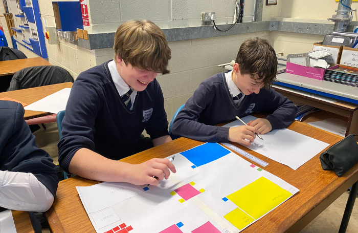 Argoed High School Students working on masterplan ideasWales2021700x455png