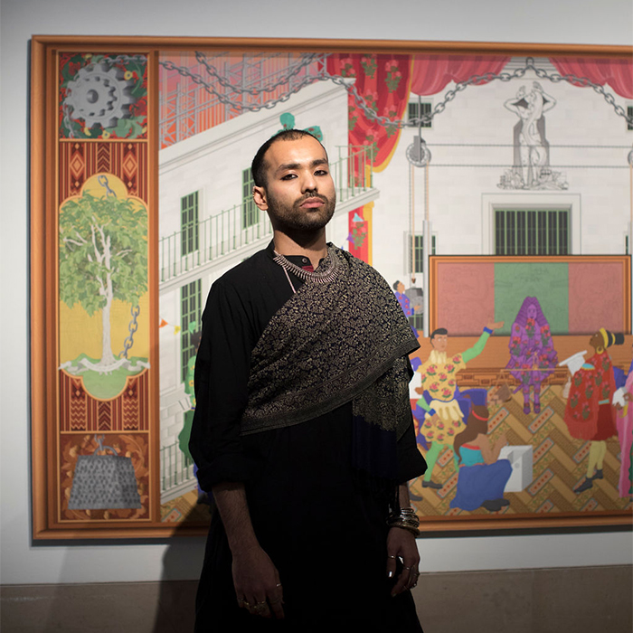 Arinjoy Sen infront of Carnival of Portland Place commission Jackie Kingjpg
