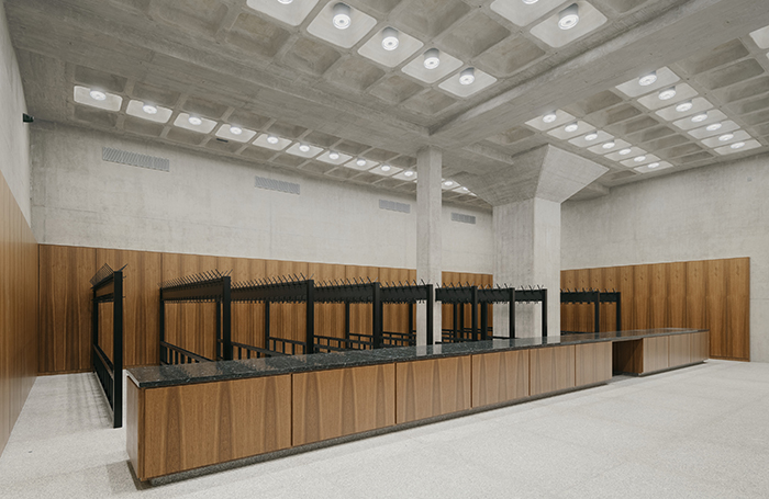Cloakroom space inside Neue Nationalgalerie refurbishmentjpg