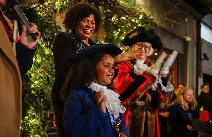 Lord Mayor of Westminster Brenda Edwards and Sohos Mini Mayor Tunde Valiszka jpg