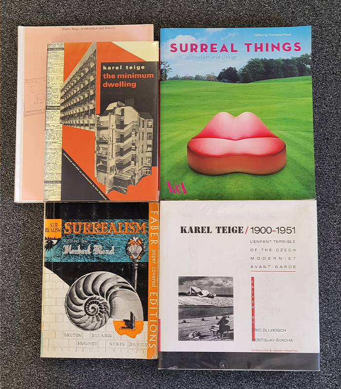 Surrealism books layout from RIBA Library collectionsjpg