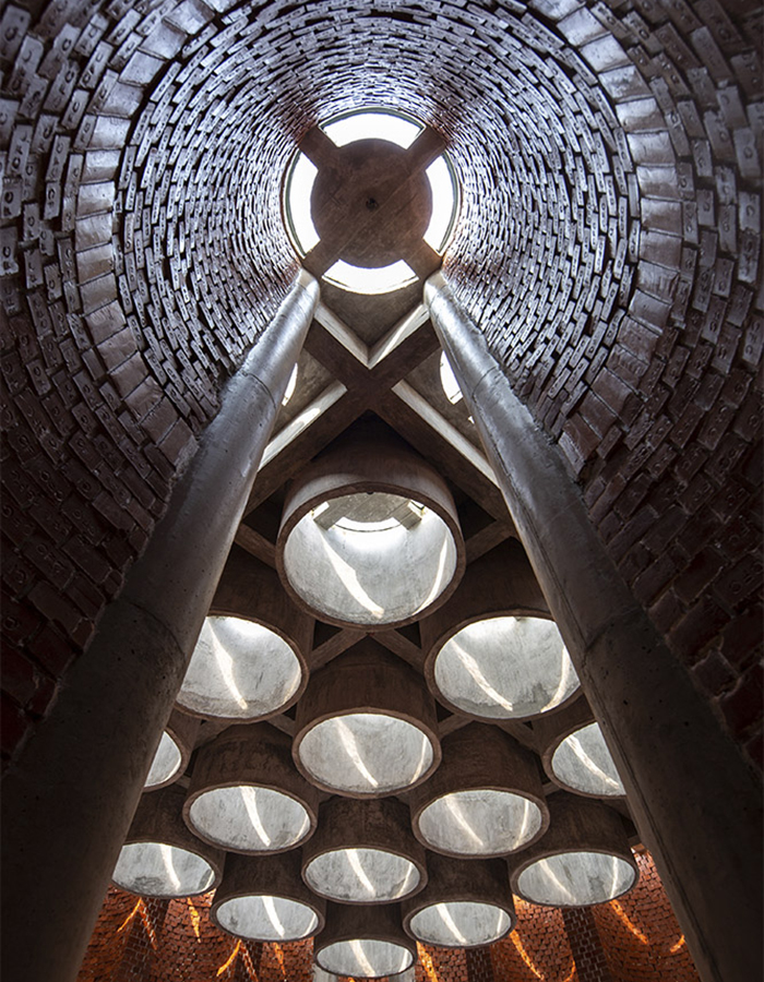 Shah Muhammad Mohsin Khan Mausoleum view up a tower spirejpg