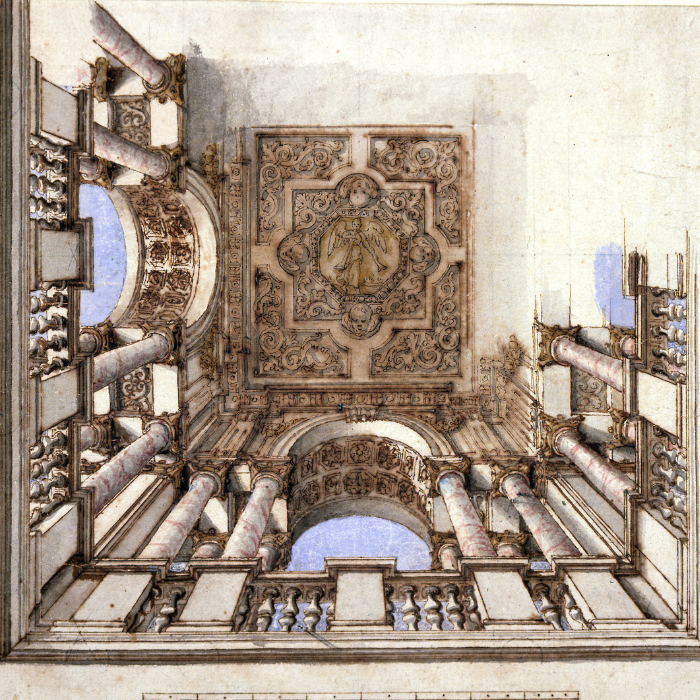 Design for a ceiling early 18 th century Bolognese School early 18th century Pen and ink watercolour