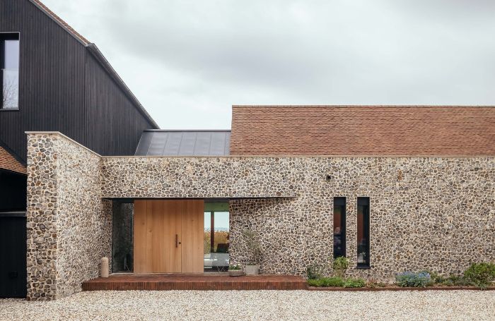 Exterior of Downland Barns in North Downs Surreyjpg