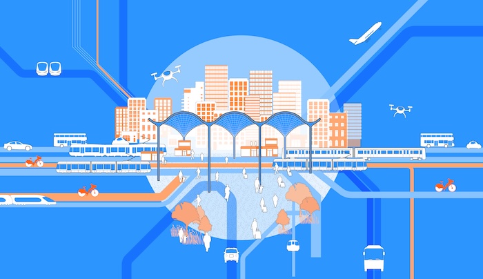 Multimodal Transport Hubs DiagramBluejpg