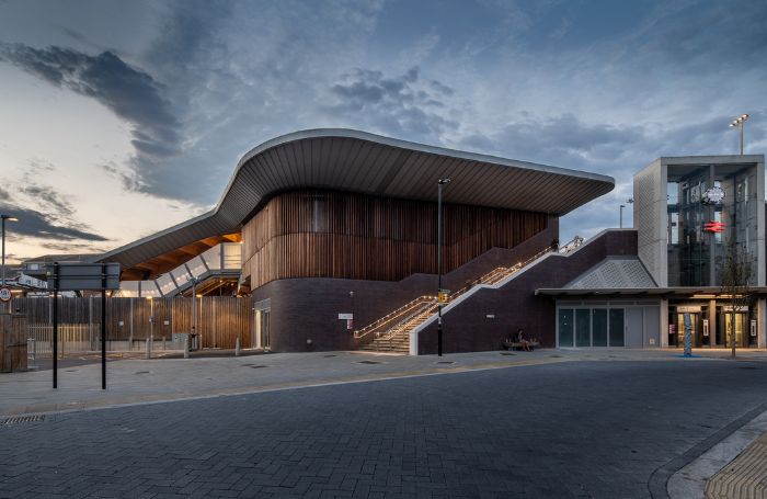 Sloped Abbey Wood station at nightjpg