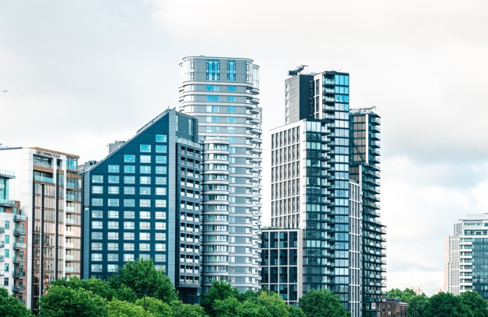 A group of modern highrise apartment blocksjpg