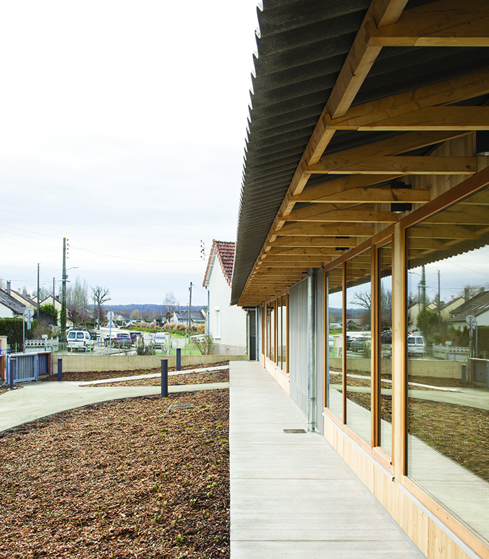 Bioclimatic School side view of entrancejpg