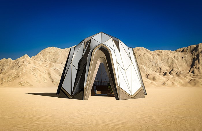Buildingshapedlikeatentinthedesertjpg