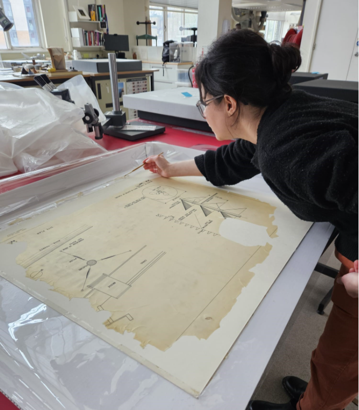 Conservator repairing working drawingpng