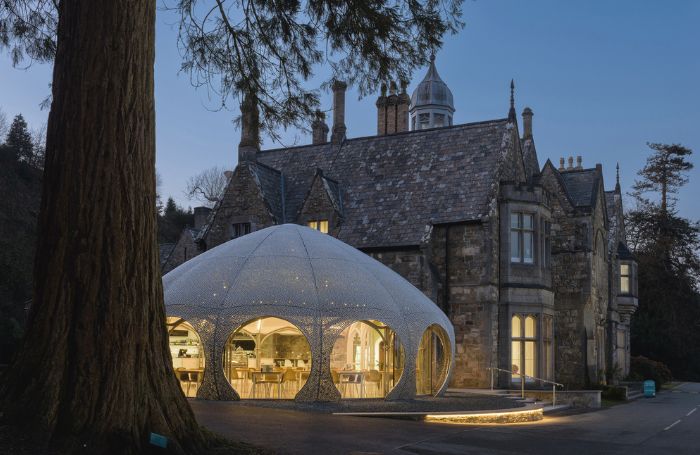 Exterior of Plas GlynyWeddw Arts Centre Cafe in Pwlheli Walesjpg