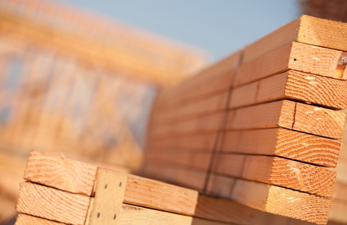 Image of timber slats in a timber yard close upjpg