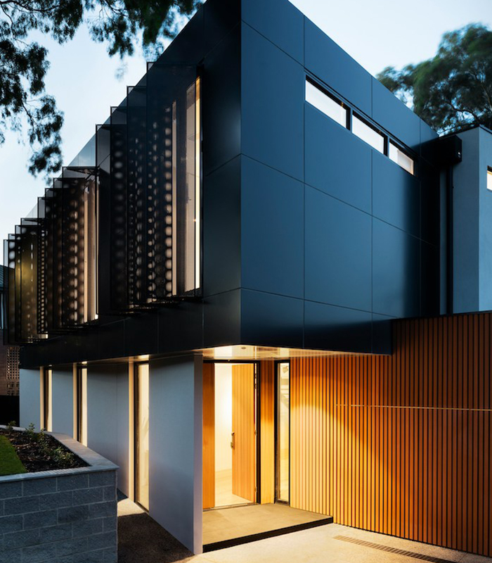 Modern residential home at nightjpg