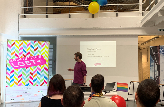 Nick Walker presenting an Architecture LGBT eventjpg