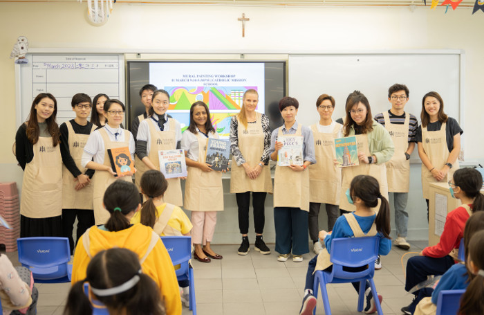 RIBA Hong Kong committee Catholic Missions School staff volunteers and artist Riitta Kuismajpg