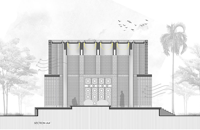 Shah Muhammad Mohsin Khan Mausoleum cross section air flowjpg