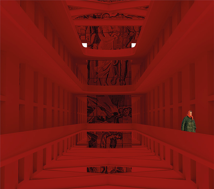 Microrayon interior of Urban Density: Re-thinking High Rise_The Irony of Fate, by Robert Hodgen - RIBA Studio Part 2