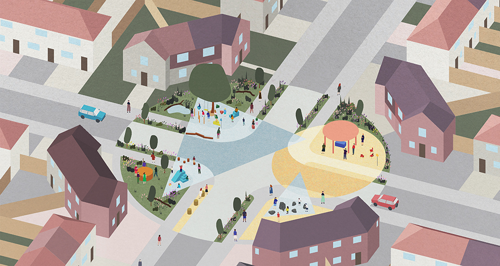 Aerial visualisation of Becontree estate
