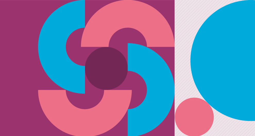  RIBA and VitrA graphic shapes in purple pink and blue 
